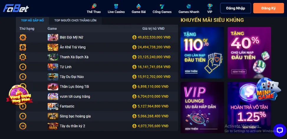 Đá gà trực tuyến 6fff app